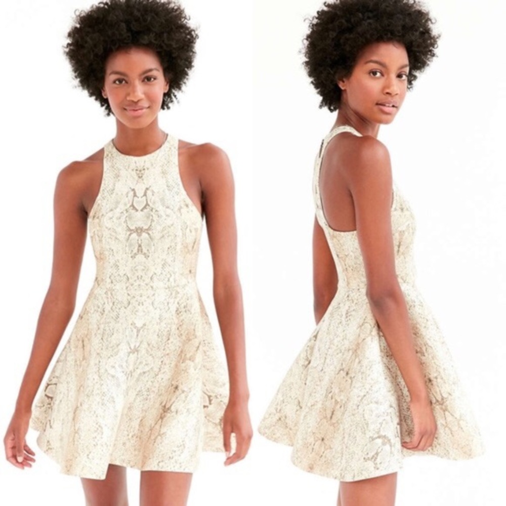 Silence + Noise Roxy Snakeskin Mini Suba Dress SzM